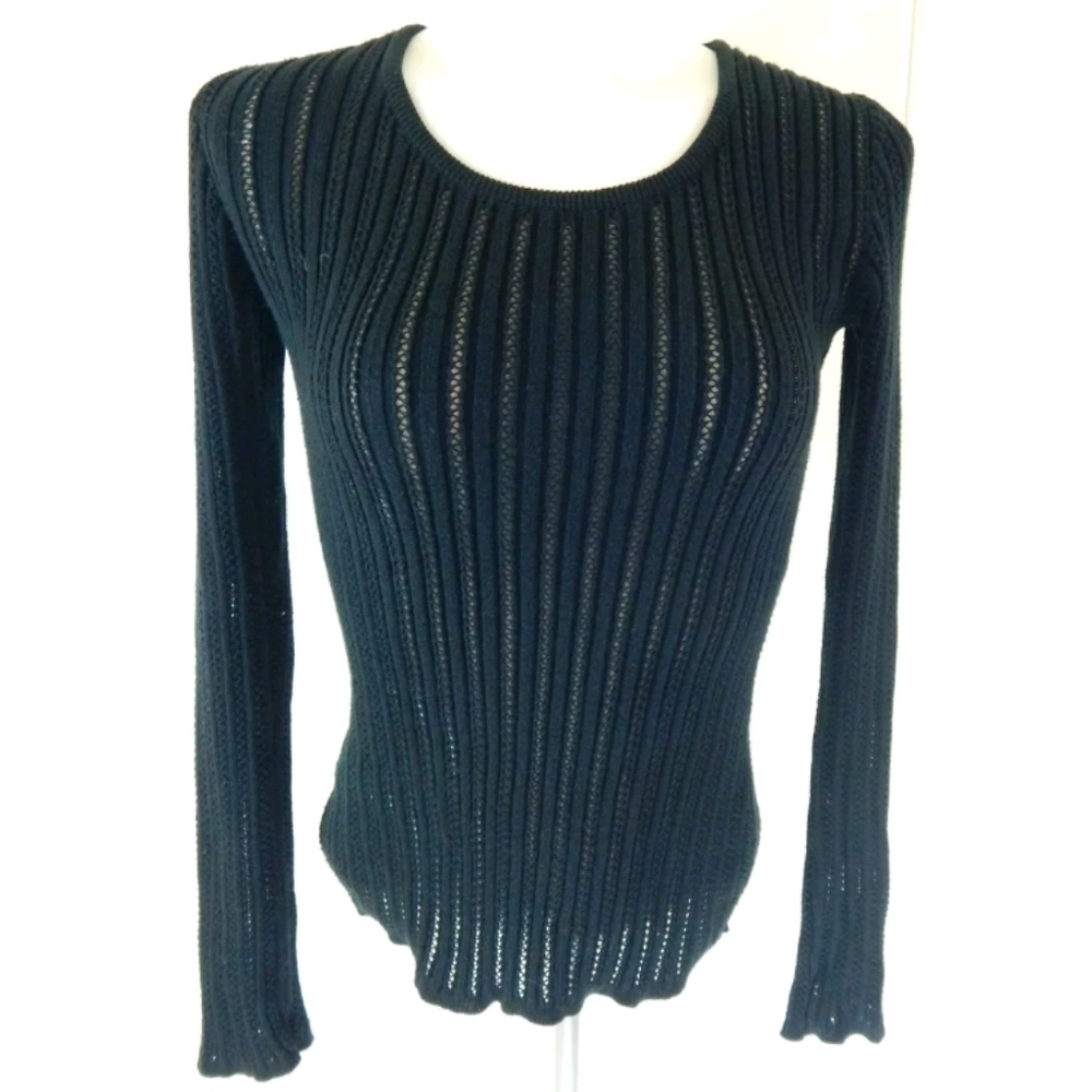 Peruvian Connection Sheer Black Sweater